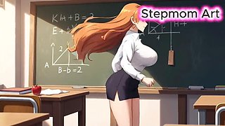 Hentai StepmomArts Teacher JOI Fingering Orgasm Instructions with Dirty Talk