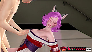 Kda Ahri From League of Legends Rule34 Animation - POV Sensual Big Tits Massage, Close-up Tight Ass Licking Views