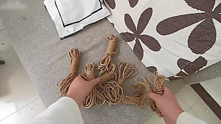 Tie My Girlfriend Wearing a Wig to the Wall and Tickle Her