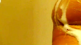 PAWG MILF Soaps Ass and Pussy in Shower