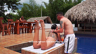 Cheating husband fucks petite blonde outdoors and his wife finds out, cum in my mouth! Naty Delado & Jeanpauloficial