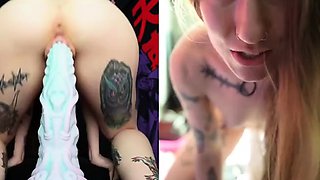 Pissing masturbating babe solo toy play