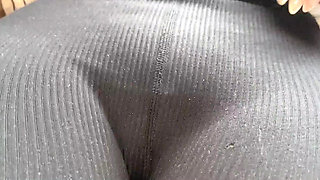 Stepmom shows big milky tits on train