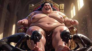 Huge BBW Mistress Foot Worship - Slaves Licking Her Feet to Ecstasy