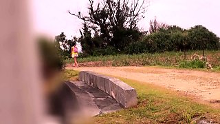 Brunette Amateur Nailed Outdoors In Public