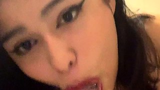 Horny big tit brunette enjoys toying her wet pussy solo