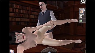 Crossdresser Student Practices With Teacher In 3D