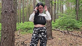 Masturbate and Bouncing Boobs in Forest for My Visitor