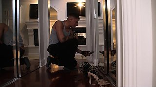 Latina Hottie Vanessa Sky Gives Footjob To Horny Cock