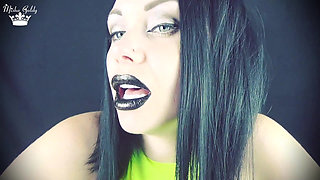 Kisses from black shiny lips ASMR JOI