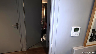 Pretty Blonde French Girl with Big Ass Cheats on Her Boyfriend, Caught Masturbating and by Her Roommate