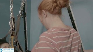 Real Cuck Queen Wife Gets Hubby a Sex Swing Gift - Then Cleans Up His Creampie