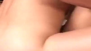 Flexible Blonde Babe Sucks Her Own Massive Cock in Garage