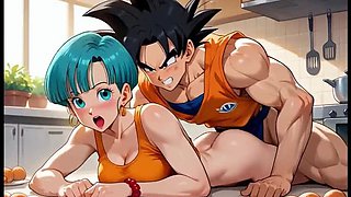 Goku Fucks Horny Bulma Doggystyle - Uncensored Anime Hentai Moaning & Big Dick