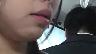 Crowded Bus Thrill. Husband Nearby, Tight Skirt Wife Feels a Bold Press and Quietly Guides It Closer in Risky Heat. - Part2