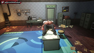 Detective Interrogates Busty Redhead Hard in His Office