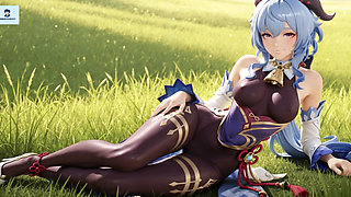 Genshin Impact Ganyu Animated Anal Footjob Titjob