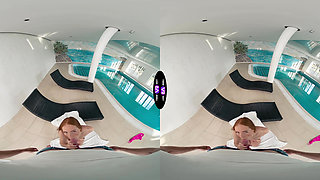 Busty Babe Teases And Fucks Lucky Dude By The Pool - TmwVRnet