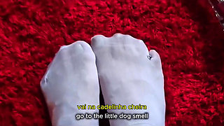 Cruel Giantess Orders Her Miserable Little Man to Smell Her Pussy