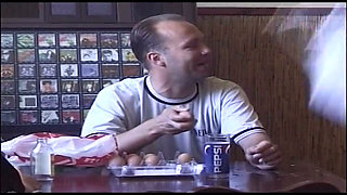 Group Sex with Crushing Food in a Restaurant