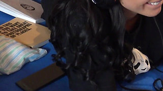 Amazing Brunette Relaxing with Her Friend