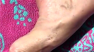 Fan Request Granny Naked in Sun Shows Dirty Rough Soles & Toes GILF 2