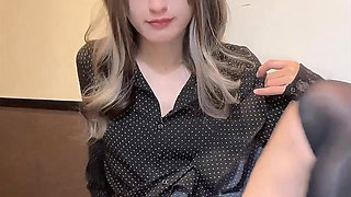 Video of a cross-dresser masturbating quietly