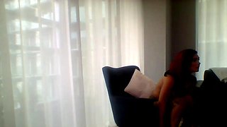 Big tit amateur brunette fucks a dildo close up and hardcore