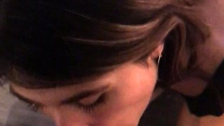 Cute brunette young hookup amateur teen blowjob