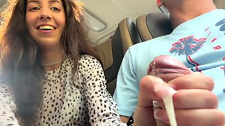 Sim Small-titted Brunette Hottie Notices a Tourist Wanking In The Bus & Decided To Help Him Cum