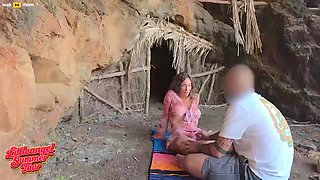 Mature French Babe Takes Beach Cumshot During Summer Trip