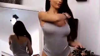 Brunette Teases Pussy with Dildo on Webcam