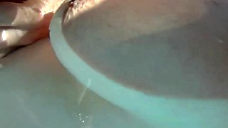 Skinny Dipping and Teasing in the Garden Pool - Amateur Teen