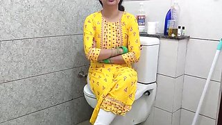 Indian stepmom fucks step son in bathroom dirty talk Hindi audio