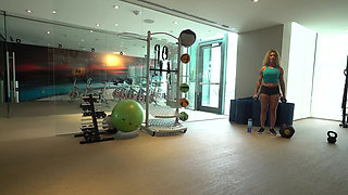 Hot Gym MILF Lures Horny PAWG for Pussy Play & Spank Session