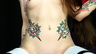 Stacked brunette goes solo toys and masturbation