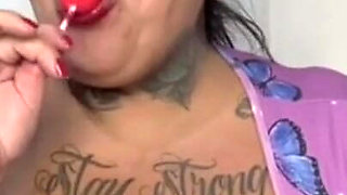 Plus-size Woman Sucking on Her Lollipop - Full Version