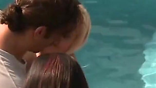 Group of guys attends pool party with hot girls and gets naked