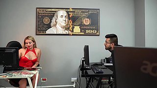 The Latina boss finally gets some office sex action with her coworker