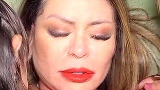 Three Girlfriends Fucked Threesome with Big Dick Friend