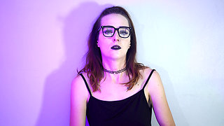 Goth Girl Smoking in Fishnets