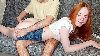 Horny Guy Cant Stop Cumming Of His Sexy Red-head Teen 18+ Girl