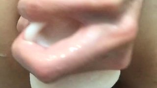 Oiled skinny teen fists her juicy ass on webcam solo.