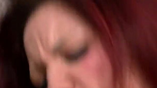 Redhead girl enjoys big cock with the boss in the office