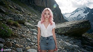 Pink Girl Rides South Asian Guy