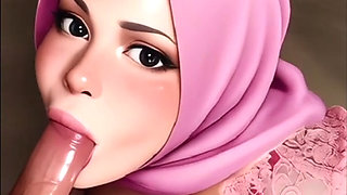 hijab horny girl blowjob