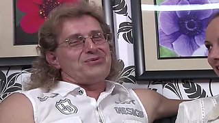 German teen slut rides two big cocks in hard threesome