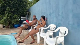 Amateur Homemade Party: Sneaking Out to Fuck My Wife's Hot Brazilian Friend - Blowjob & Hot Sex with Brunette Milf