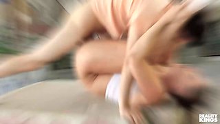 Alexis doll visits jordi's porno supermarket & wins the challenge to fit a large dildo in her butt - reality kings