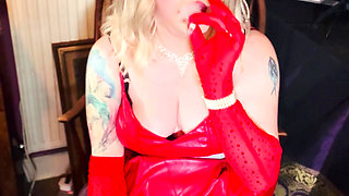 Mrs Santa! Is A Bad Girl! Leather Clad & Gloved Miss Tina Snua Smokes A Cigarette - Christmas Xmas Happy Holidays